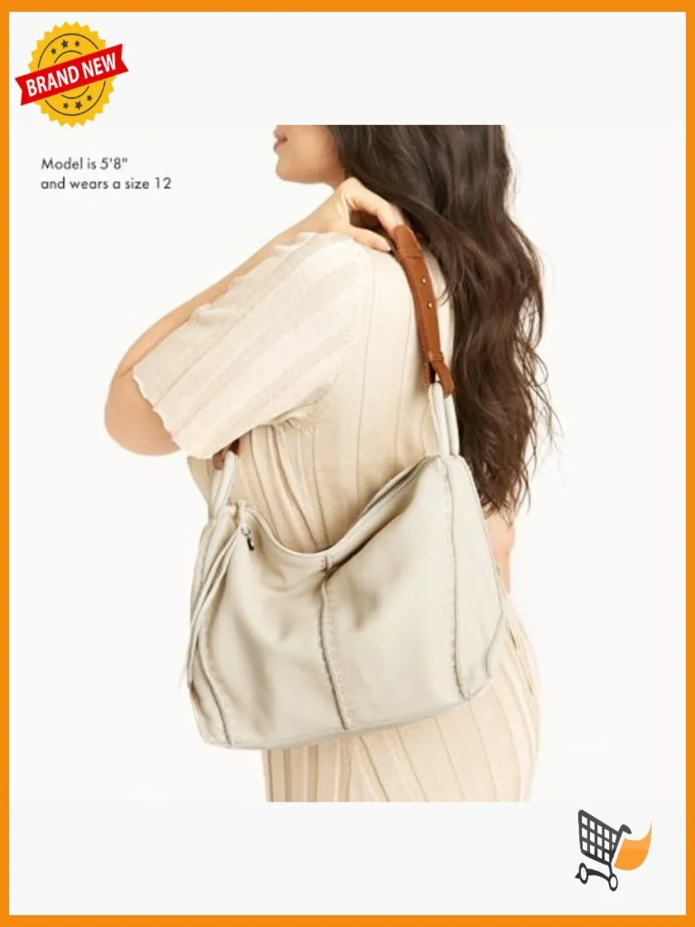 Large Hobo Purse - Premium Leather Handbag with Zipper Pocket